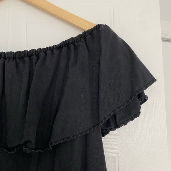 Zara Off The Shoulder Black Dress - Picture 3 of 3